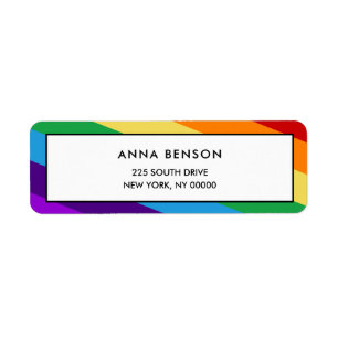Rainbow flag return address label