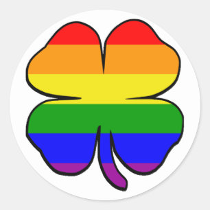 Rainbow Flag Shamrock Gay and Lesbian Pride Classic Round Sticker
