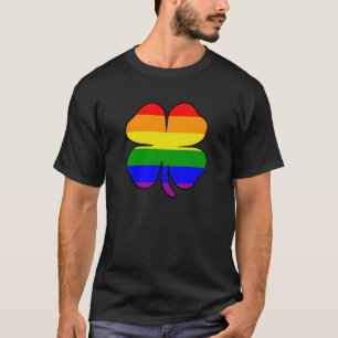 Rainbow Flag Shamrock Gay pride T-Shirt