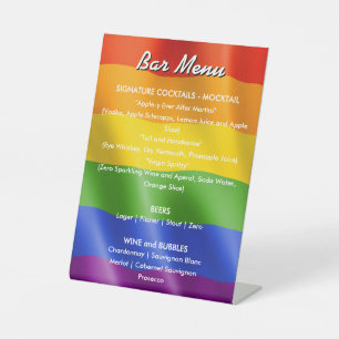 Rainbow Flag Sign LGBTQ Pride Celebration Bar Menu