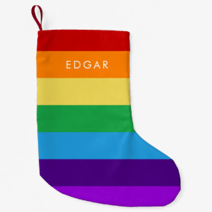 Rainbow flag small christmas stocking