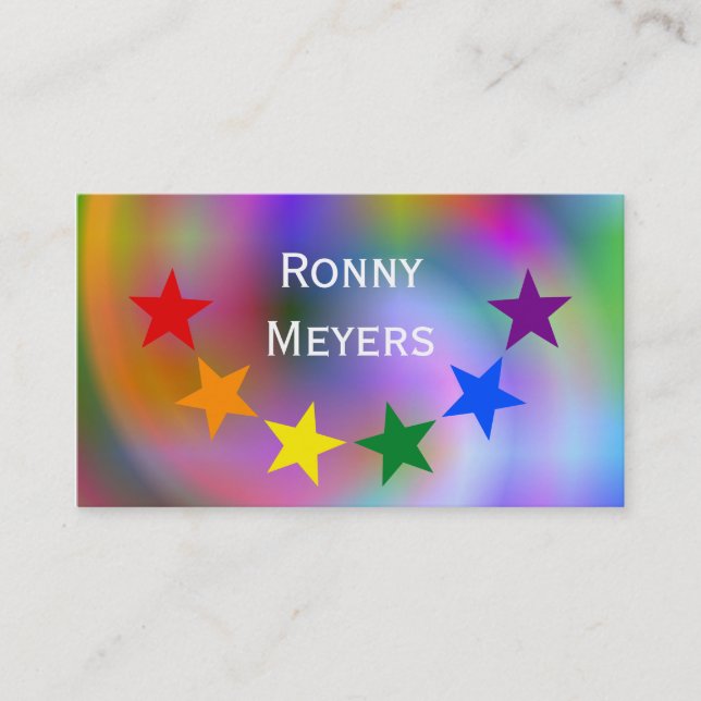 RAINBOW FLAG STARS II + your ideas Business Card (Front)