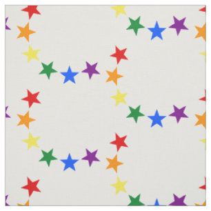 RAINBOW FLAG STARS II + your ideas Fabric