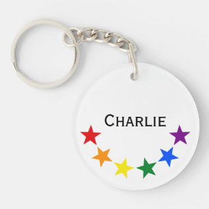 RAINBOW FLAG STARS II + your ideas Key Ring