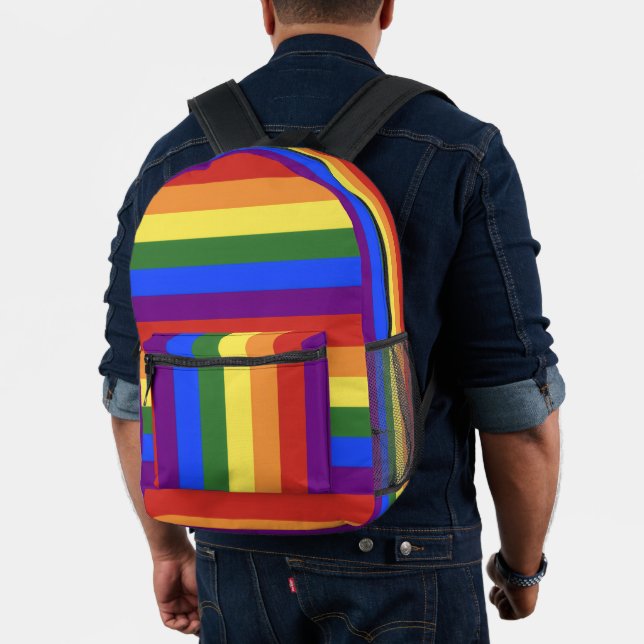 rainbow flag stripe backpack lgbtq (Insitu (Model))