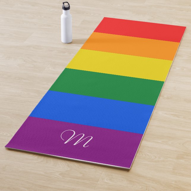 Rainbow flag stripes  bath towel set yoga mat (In Situ)