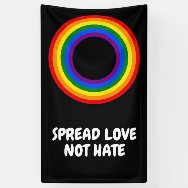 RAINBOW FLAG - STRIPES - LGBT colours Rings Banner (Vertical)