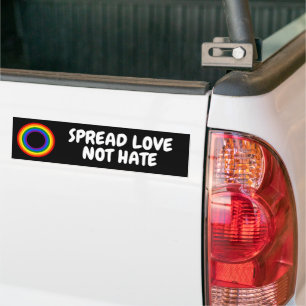 RAINBOW FLAG - STRIPES - LGBT colours Rings Bumper Sticker