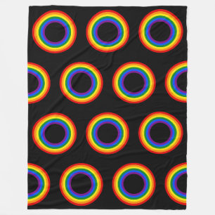 RAINBOW FLAG - STRIPES - LGBT colours Rings Fleece Blanket