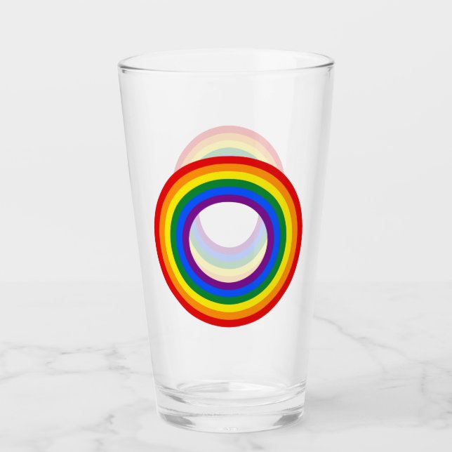 RAINBOW FLAG - STRIPES - LGBT colours Rings Glass (Front)