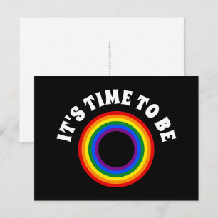 RAINBOW FLAG - STRIPES - LGBT colours Rings Postcard