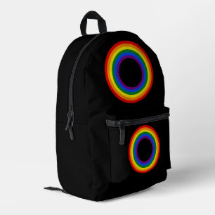 RAINBOW FLAG - STRIPES - LGBT colours Rings Printed Backpack