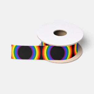 RAINBOW FLAG - STRIPES - LGBT colours Rings Satin Ribbon