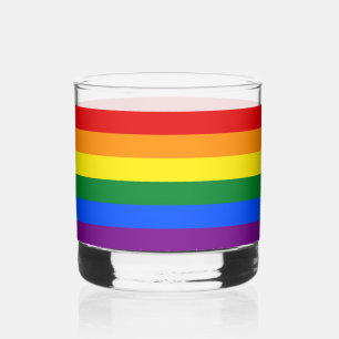 RAINBOW FLAG - STRIPES - LGBT colours Whiskey Glass