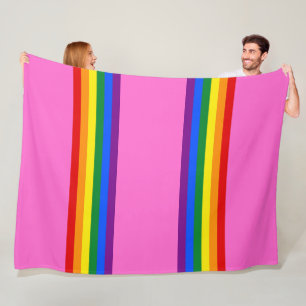 RAINBOW FLAG - STRIPES - LGBTQA+ FLEECE BLANKET