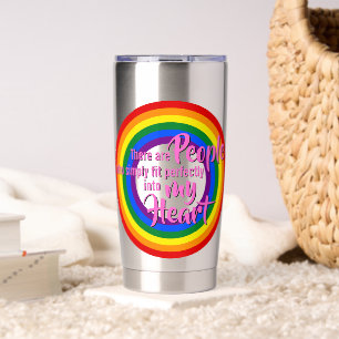 RAINBOW FLAG - STRIPES - LGBTQA+ INSULATED TUMBLER