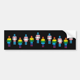 rainbow flag trans flag bumper sticker lgbt