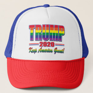 Rainbow-Flag-Trump-Keep-America-Great Trucker Hat