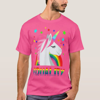 Rainbow Flag Unicorn Stars LGBT Gay T-Shirt