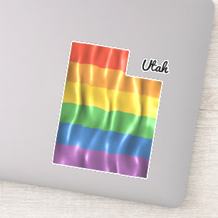 Rainbow Flag Utah UT State Outline