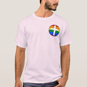 Rainbow Flag with Cross Light Shirt Message