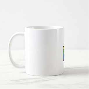 Rainbow Flame Cross Vintage Christian Vector Desig Coffee Mug