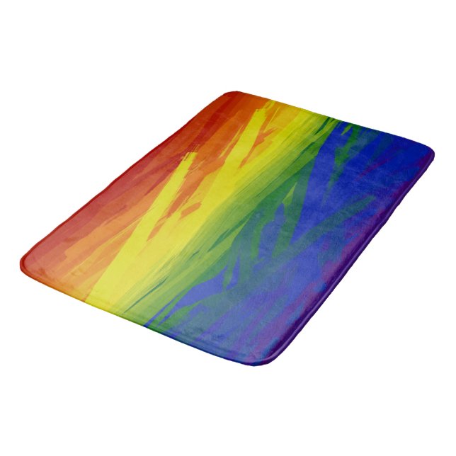 Rainbow Flames   Bath Mat (Angled)