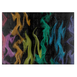 Rainbow Flames Cutting Board
