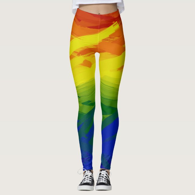 Rainbow Flames  Leggings (Front)