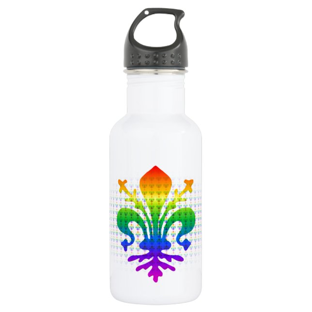 Rainbow Fleur-de-lis 532 Ml Water Bottle (Front)