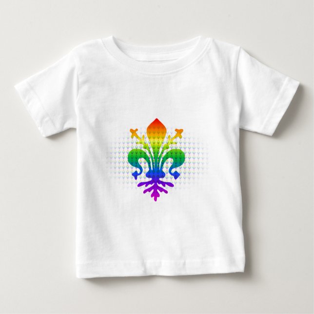 Rainbow Fleur-de-lis Baby T-Shirt (Front)