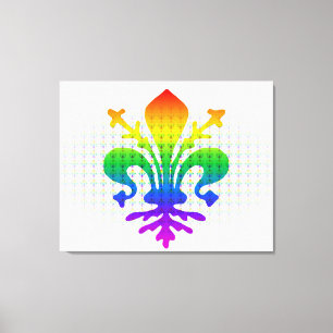 Rainbow Fleur-de-lis Canvas Print