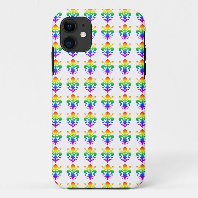 Rainbow Fleur-de-lis Case-Mate iPhone Case (Back)
