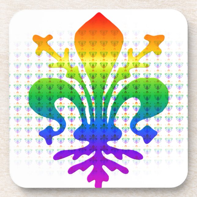 Rainbow Fleur-de-lis Coaster (Front)