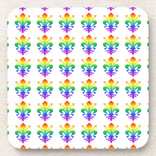 Rainbow Fleur-de-lis Coaster (Front)