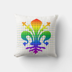 Rainbow Fleur-de-lis Cushion