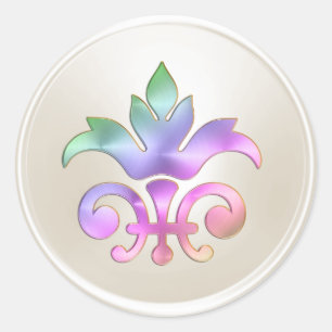 Rainbow Fleur de Lis Envelope Seal