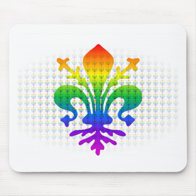 Rainbow Fleur-de-lis Mouse Mat (Front)