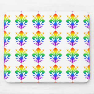 Rainbow Fleur-de-lis Mouse Mat