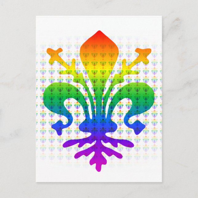 Rainbow Fleur-de-lis Postcard (Front)
