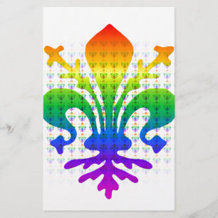 Rainbow Fleur-de-lis Stationery