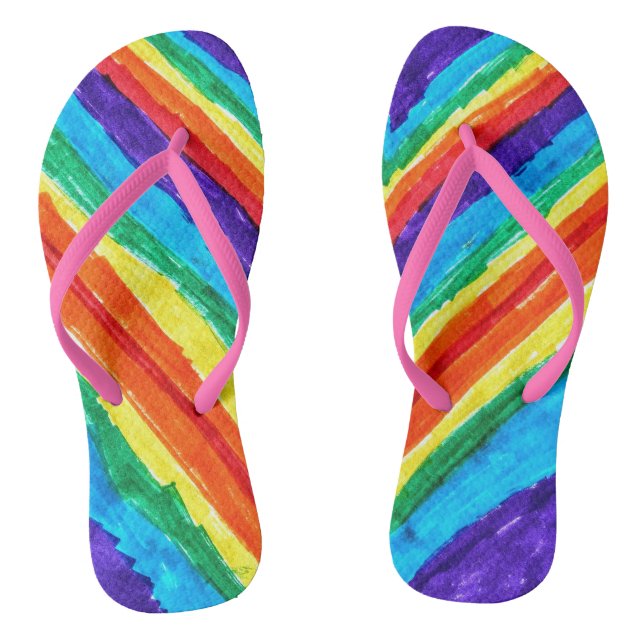 Rainbow Flip Flops (Footbed)