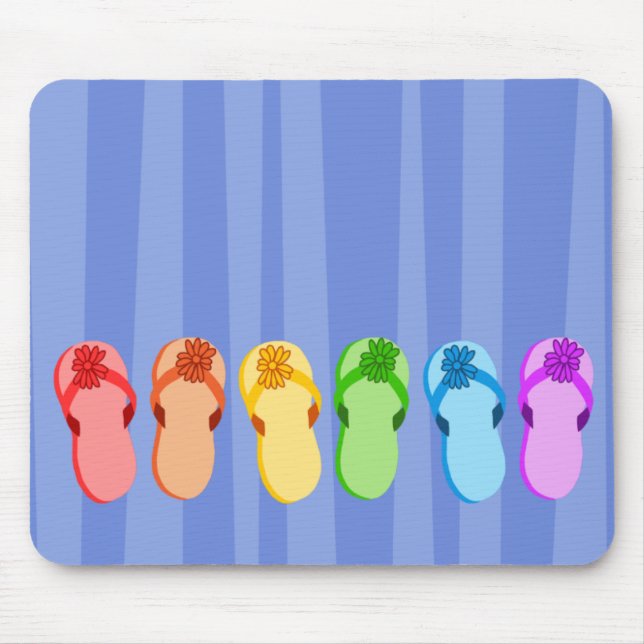 Rainbow Flip Flops Mouse Mat (Front)
