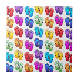 Rainbow Flip Flops Tile