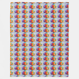 rainbow flora roses petals blossoms love floral fleece blanket