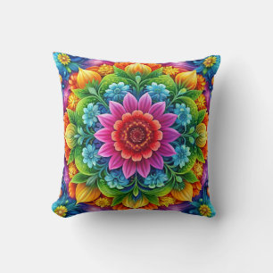 Rainbow Floral  Cushion