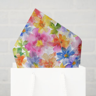 Rainbow Floral Decoupage Tissue Paper