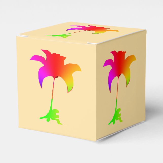 Rainbow Floral  Favour Box (Front Side)