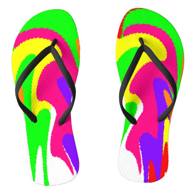 "Rainbow Floral"   Flip Flops (Footbed)