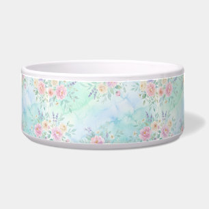 rainbow floral pastel watercolor blue green backgr
